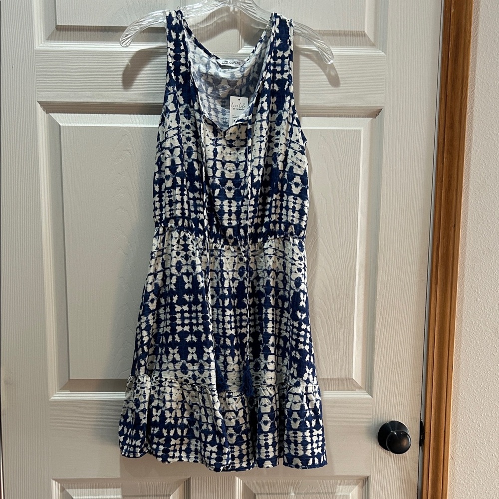 Cupshe Blue and White Patterned Dress